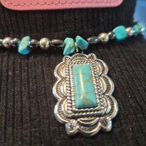 Western Turquoise-Style Hat Band by Lone Star Luxe Bands • Adjustable Pin Attach